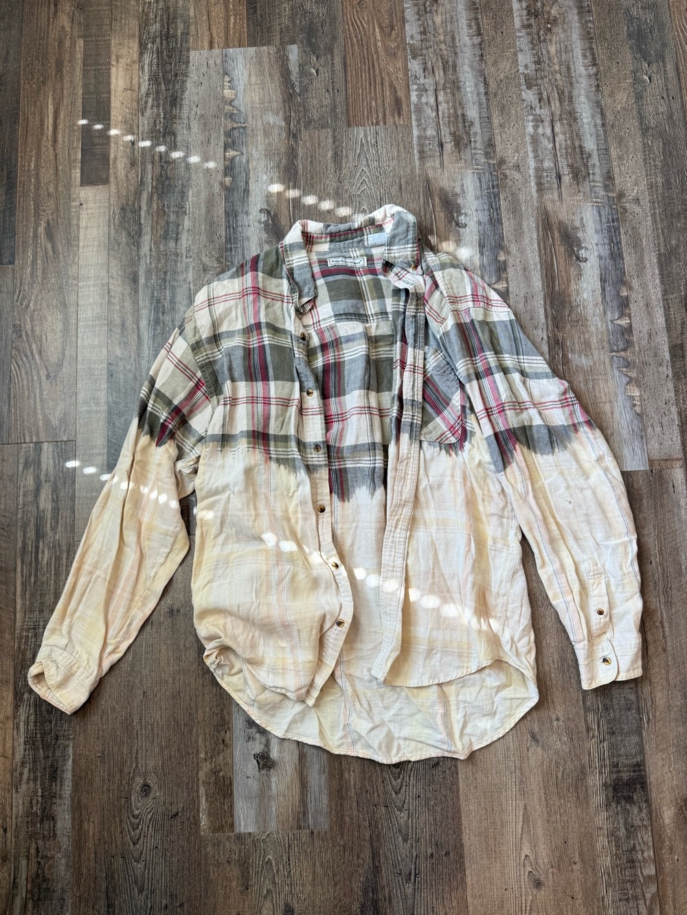 Bleached Distressed Flannel Shirt